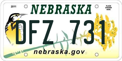 NE license plate DFZ731