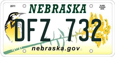 NE license plate DFZ732