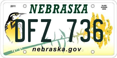NE license plate DFZ736