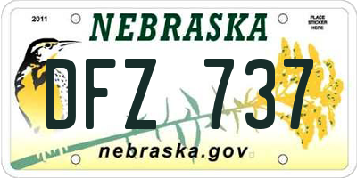 NE license plate DFZ737