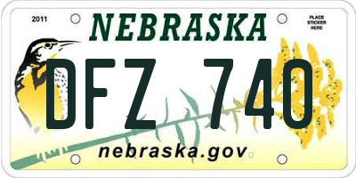 NE license plate DFZ740