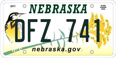 NE license plate DFZ741