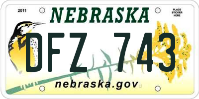 NE license plate DFZ743