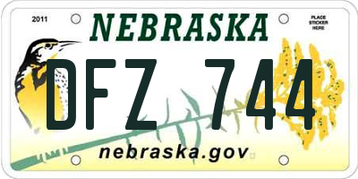 NE license plate DFZ744