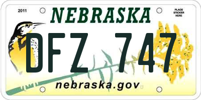 NE license plate DFZ747