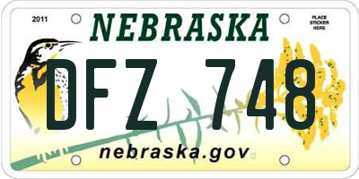 NE license plate DFZ748