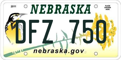 NE license plate DFZ750