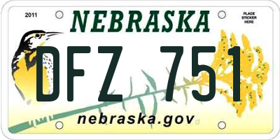 NE license plate DFZ751