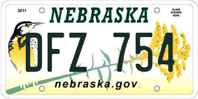 NE license plate DFZ754