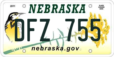NE license plate DFZ755