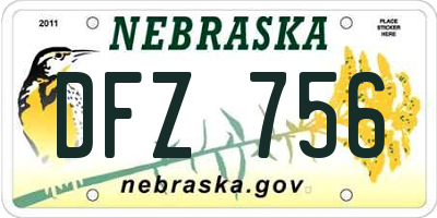 NE license plate DFZ756
