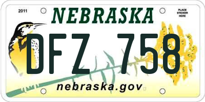 NE license plate DFZ758