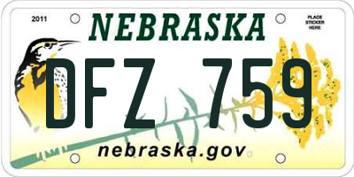 NE license plate DFZ759