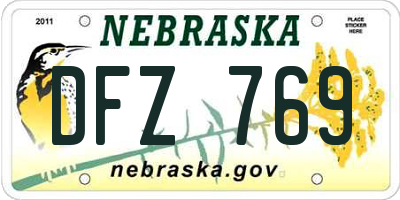 NE license plate DFZ769
