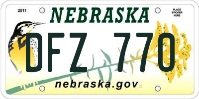 NE license plate DFZ770