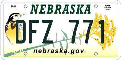 NE license plate DFZ771