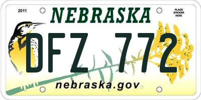 NE license plate DFZ772