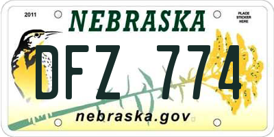 NE license plate DFZ774