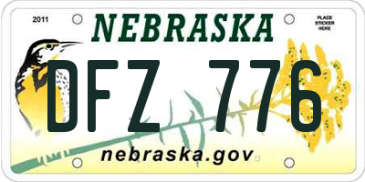 NE license plate DFZ776