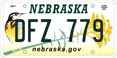 NE license plate DFZ779
