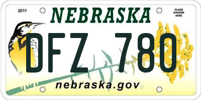 NE license plate DFZ780