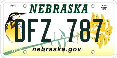 NE license plate DFZ787