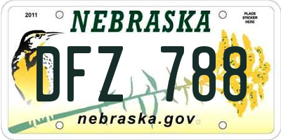 NE license plate DFZ788