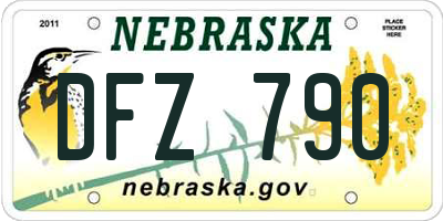 NE license plate DFZ790
