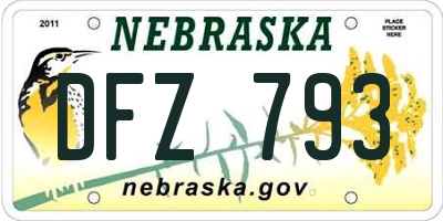 NE license plate DFZ793