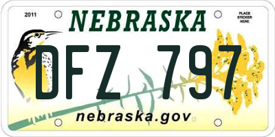 NE license plate DFZ797