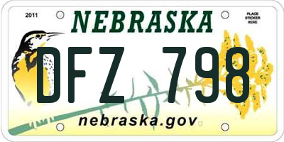 NE license plate DFZ798