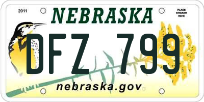 NE license plate DFZ799