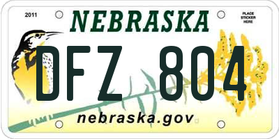 NE license plate DFZ804
