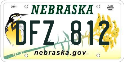 NE license plate DFZ812