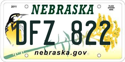 NE license plate DFZ822