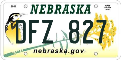 NE license plate DFZ827