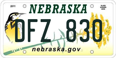 NE license plate DFZ830
