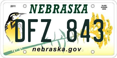 NE license plate DFZ843
