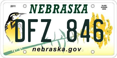 NE license plate DFZ846
