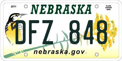 NE license plate DFZ848