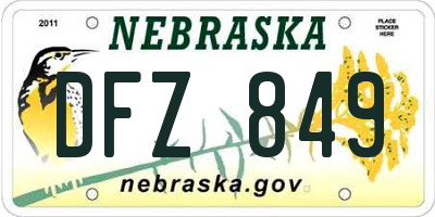 NE license plate DFZ849