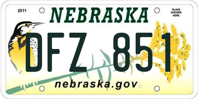 NE license plate DFZ851