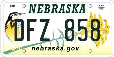 NE license plate DFZ858