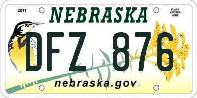 NE license plate DFZ876