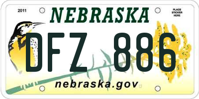 NE license plate DFZ886