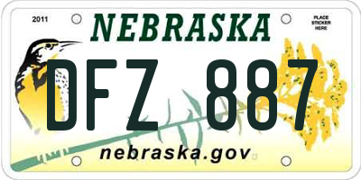 NE license plate DFZ887