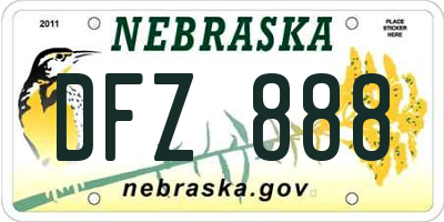 NE license plate DFZ888