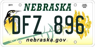 NE license plate DFZ896