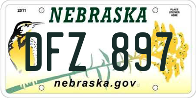 NE license plate DFZ897