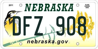 NE license plate DFZ908